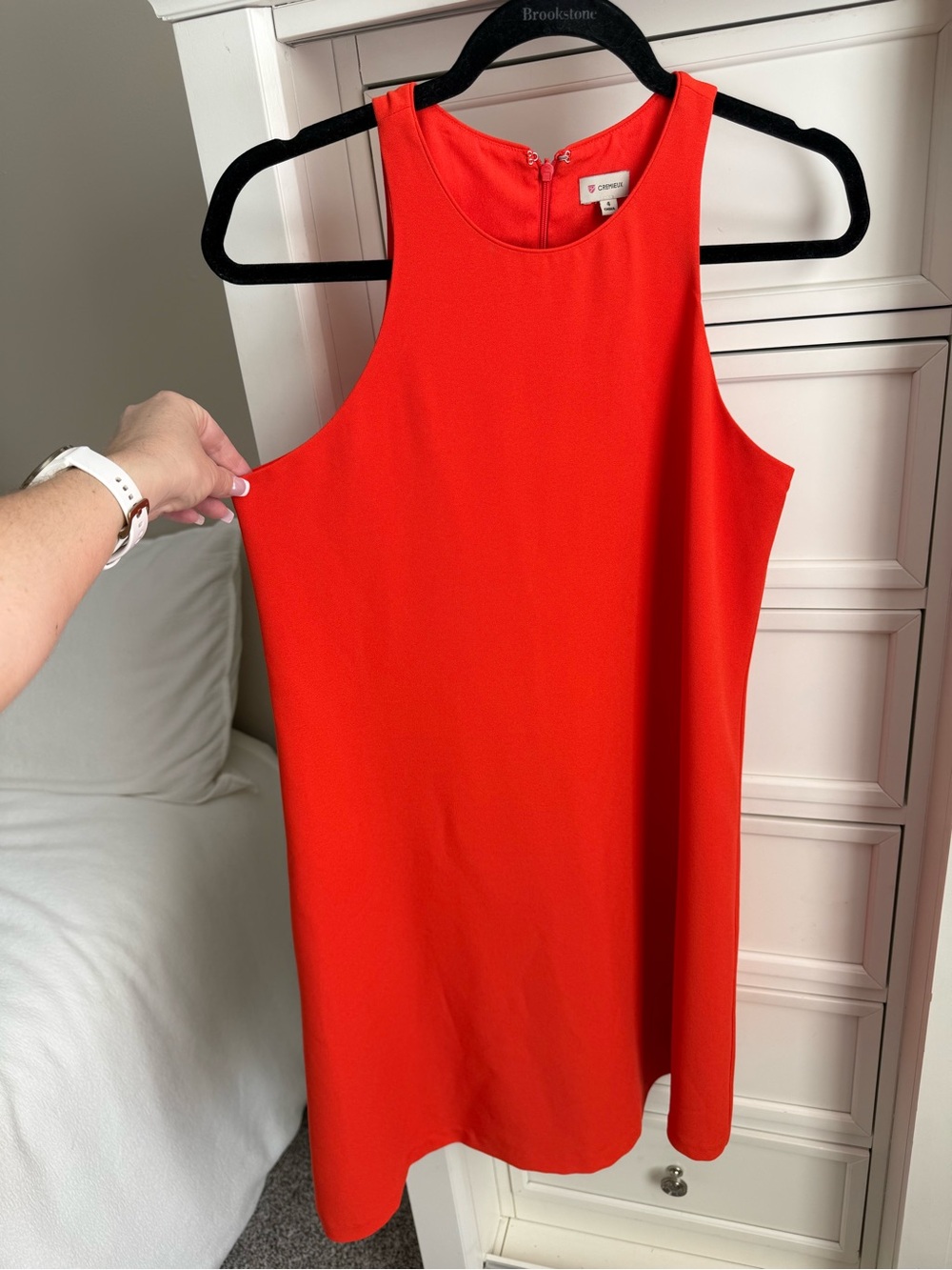 Daniel Cremieux Vibrant Orange Crewneck Sleeveless Dress
